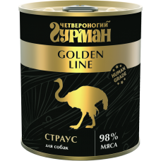 Четвероногий Гурман Golden консервы для собак натуральный страус
