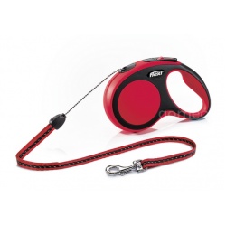 FLEXI New Comfort S Cord 5 m Поводок-рулетка, трос, черный/красный, до 12 кг
