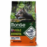 Monge Dog BWild GRAIN FREE беззерновой корм из мяса утки с картофелем для щенков всех пород