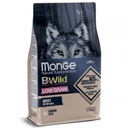 Monge Dog BWild LOW GRAIN низкозерновой корм из мяса гуся для взрослых собак всех пород