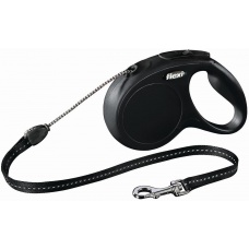 FLEXI New Classic M Cord 8 m Поводок-рулетка, трос, черный, до 20 кг