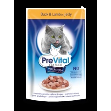 PreVital Premium консервы с уткой и ягненком в желе для кошек, 100 г