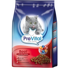 PreVital сухой корм говядина с овощами для кошек, уп. 400 г