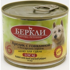 Беркли Local консервы для собак №6 Кролик с говядиной и болгарским перцем