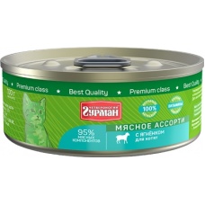 Четвероногий Гурман консервы для котят Мясное ассорти с Ягненком