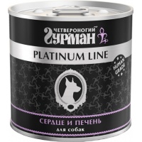 Четвероногий Гурман Platinum консервы для собак Сердце и Печень в желе